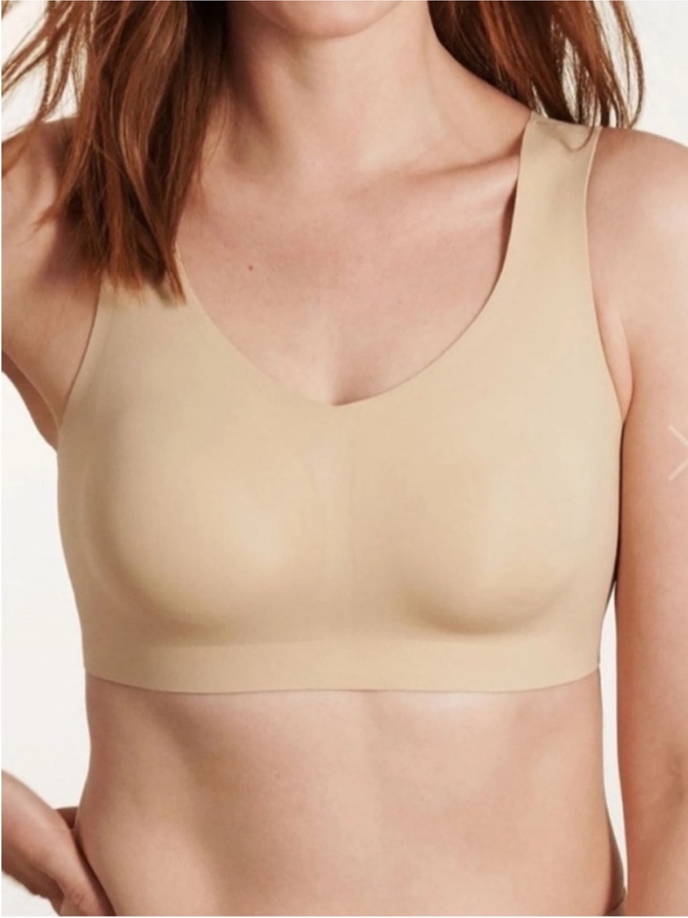 Evelyn & Bobbie The Defy Bra Pullover Tan Nude Beige Large